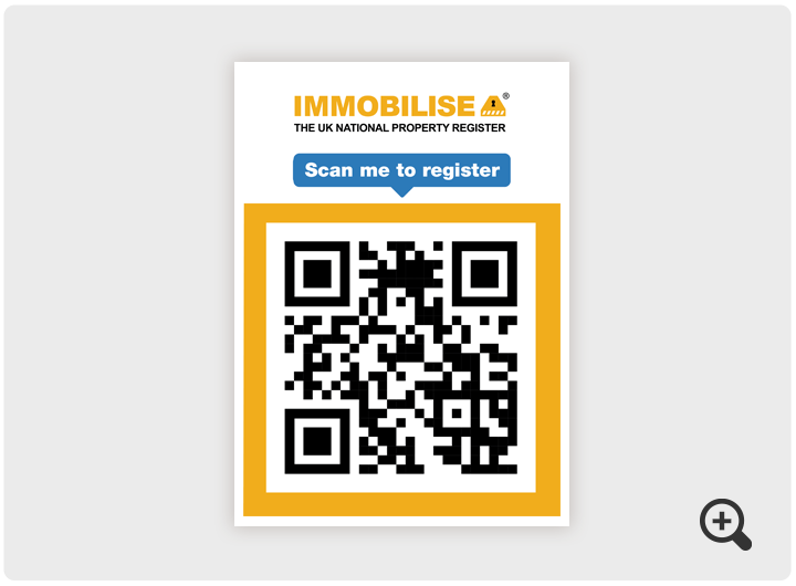 Immobilise Countertop QR Code Sign
